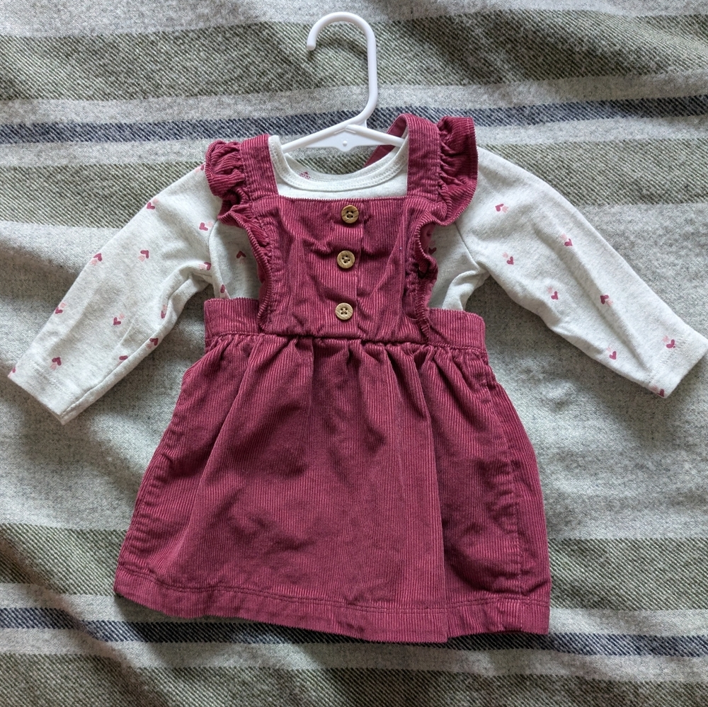 Carter's Purple Ruffled Courderoy Dress Size 6m